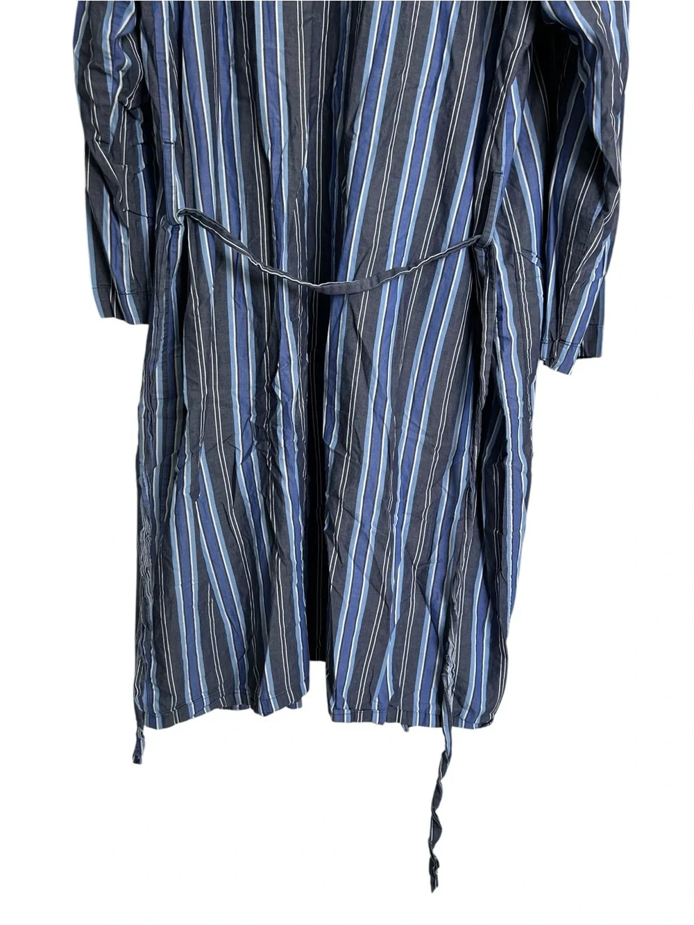 Men’s Polo Ralph Lauren Cotton Robe Blue Stripe L/XL Pockets Lightweight